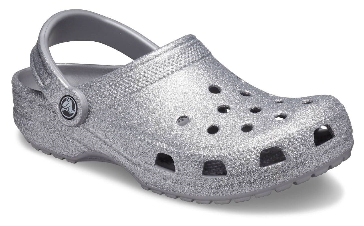 CROCS CLASSIC GLITTER CLOG - SILVER