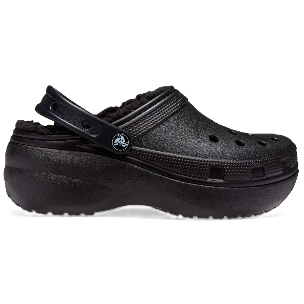 CROCS CLASSIC PLATFORM LINED CLOG W - BLACK