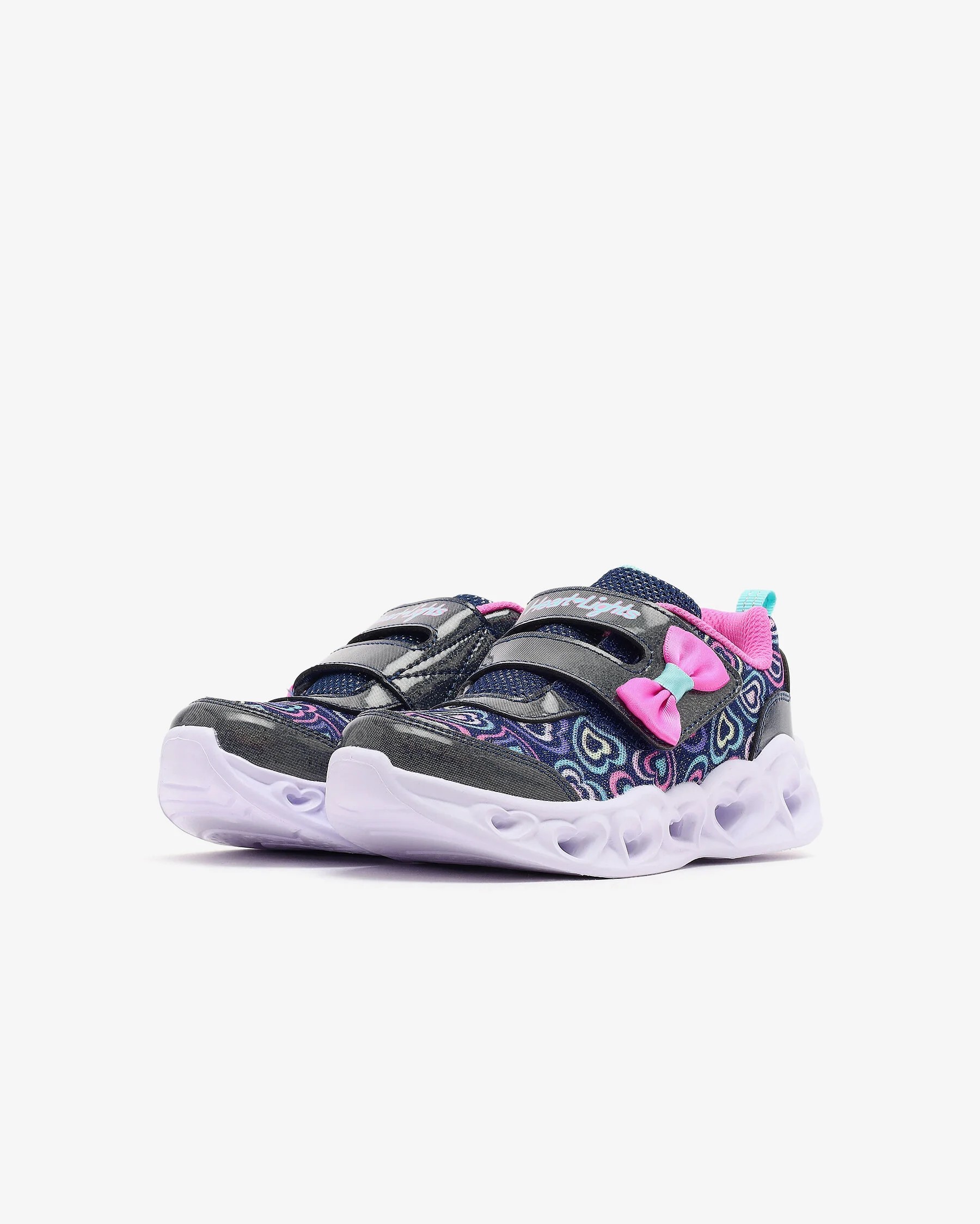 SKECHERS HEART LIGHTS - BOOGIE LAND - NAVY MULTI