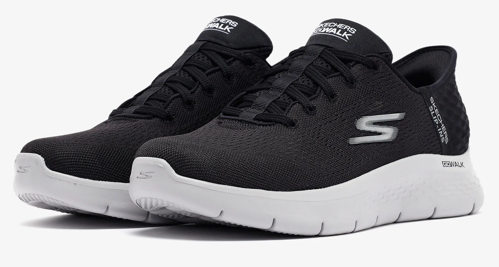 SKECHERS GO WALK FLEX-NEW WORLD - BLACK GREY