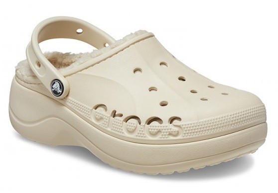 CROCS BAYA PLATFORM LINED CLOG - WINTER WHITE