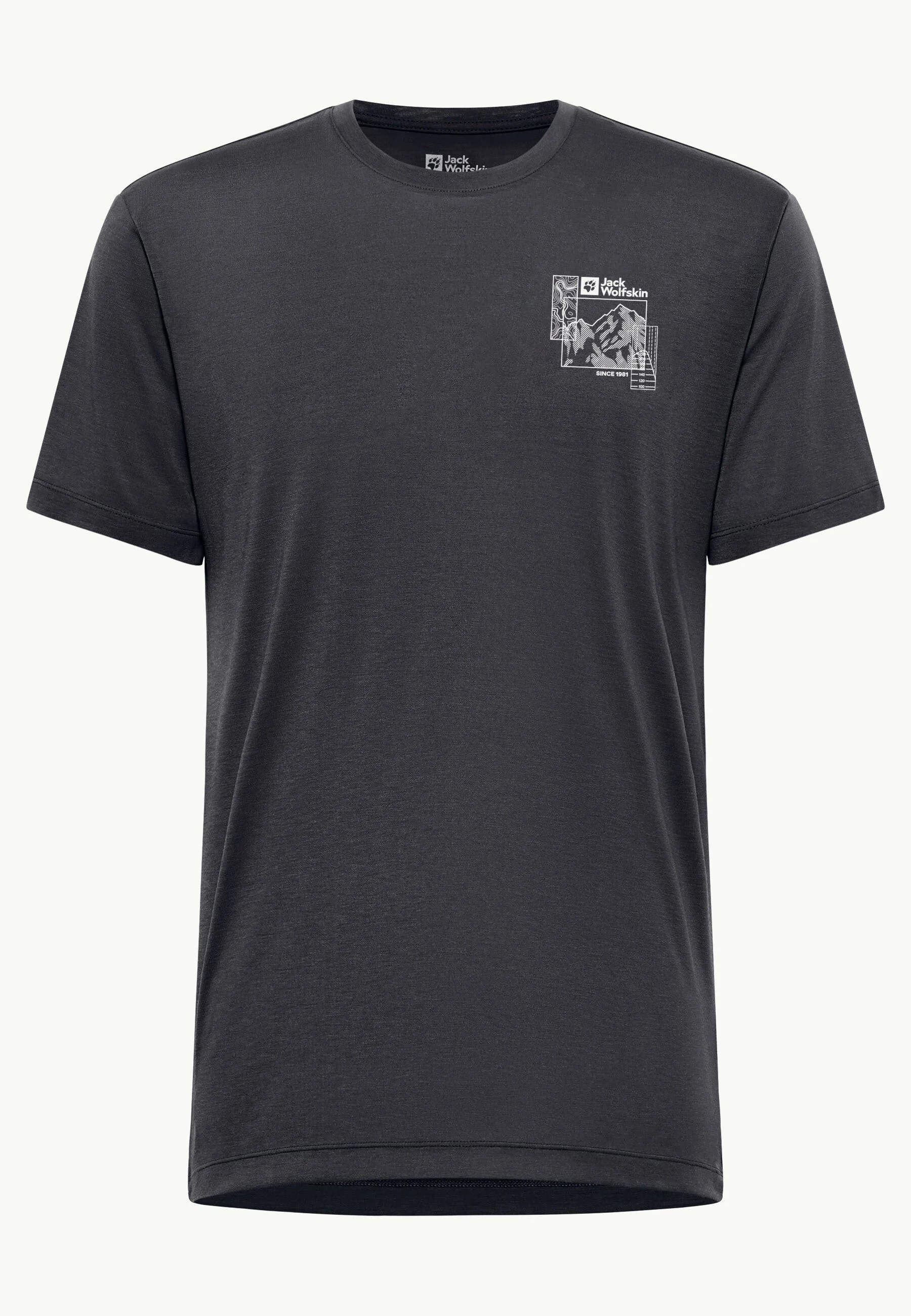 JACK WOLFSKIN VONNAN GRAPHIC T M - PHANTOM