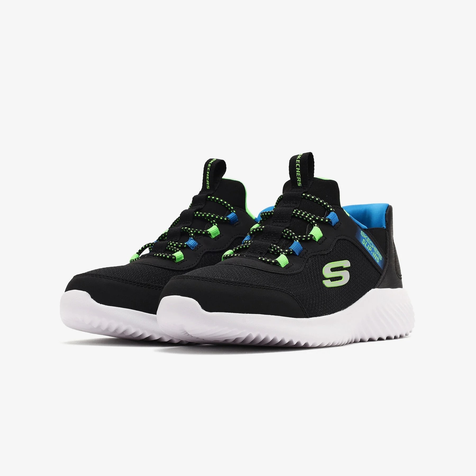 SKECHERS SLIP-INS-BOUNDER - BLACK BLUE