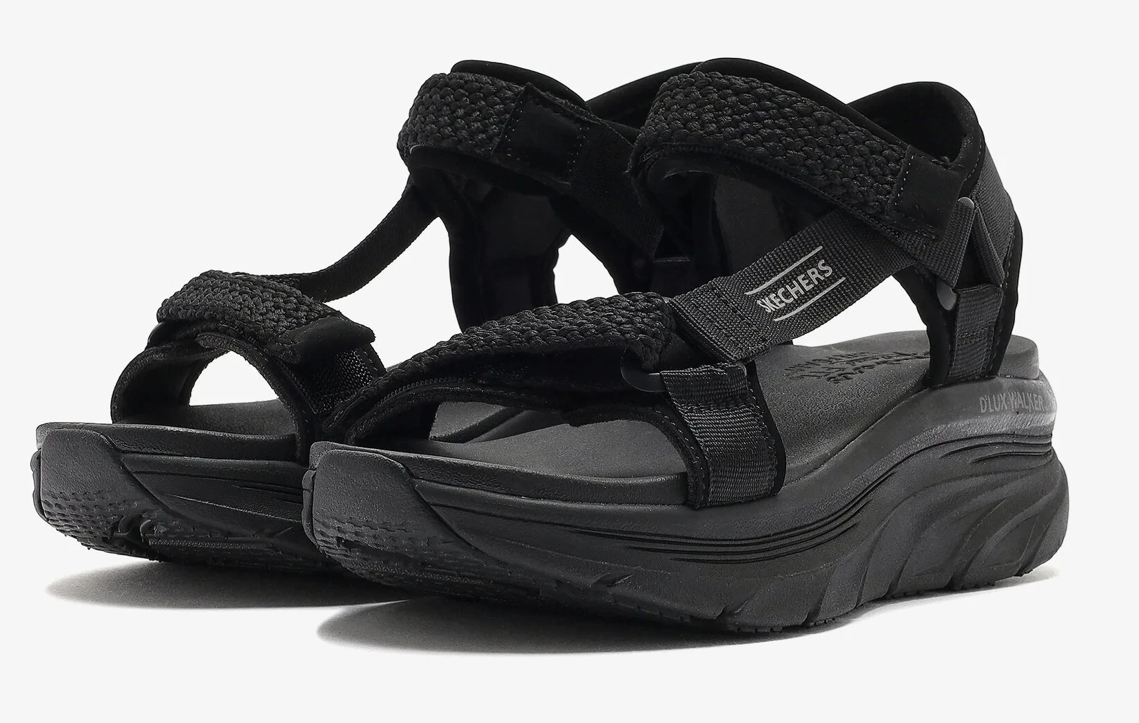 SKECHERS D'LUX WALKER SANDALS - BLACK