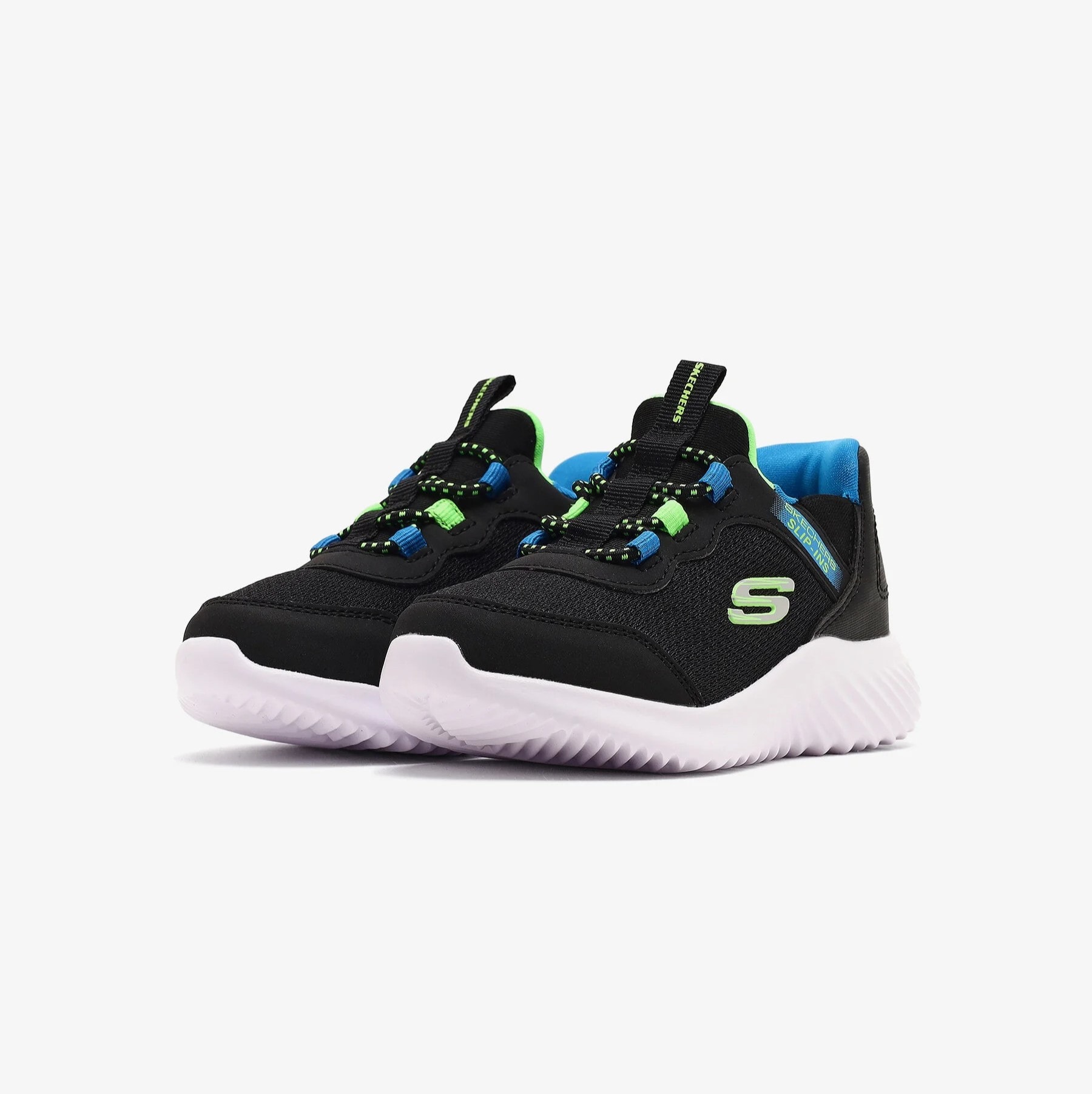 SKECHERS SLIP-INS:BOUNDER - BLACK BLUE