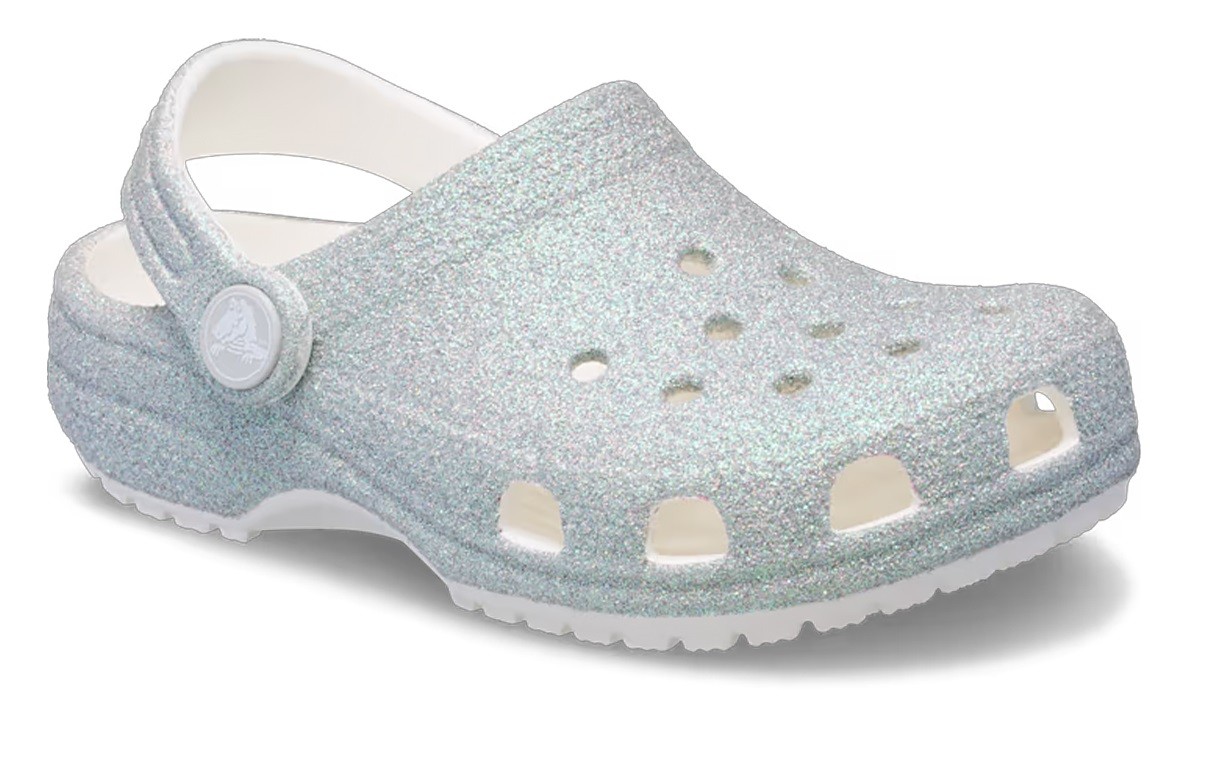 CROCS IRIDESECENT GLITTER CLOG K - WHITE