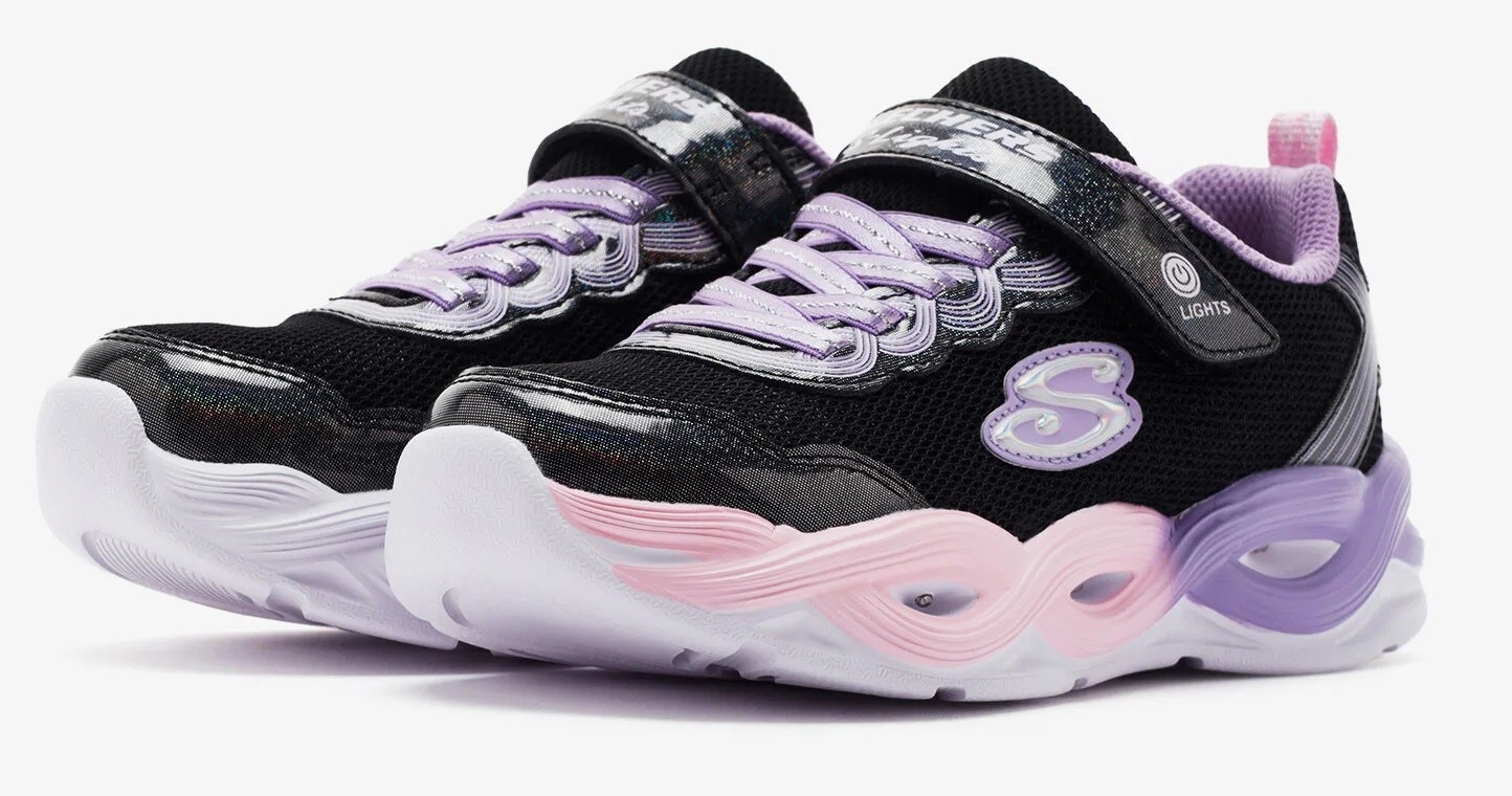 SKECHERS TWISTY GLOW - BLACK MULTI