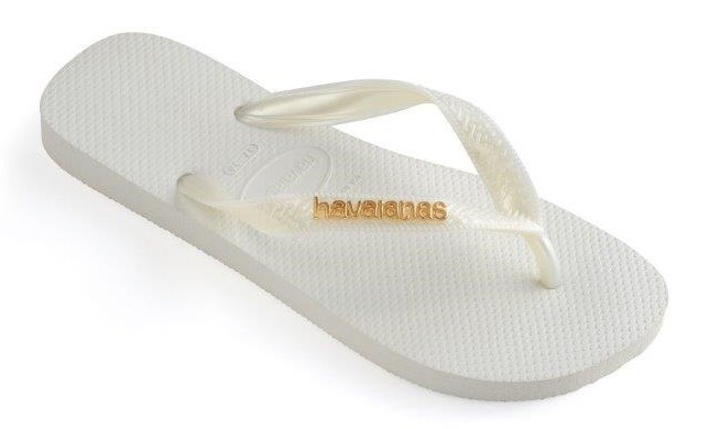 HAVAIANAS LOGO METALLIC - WHITE