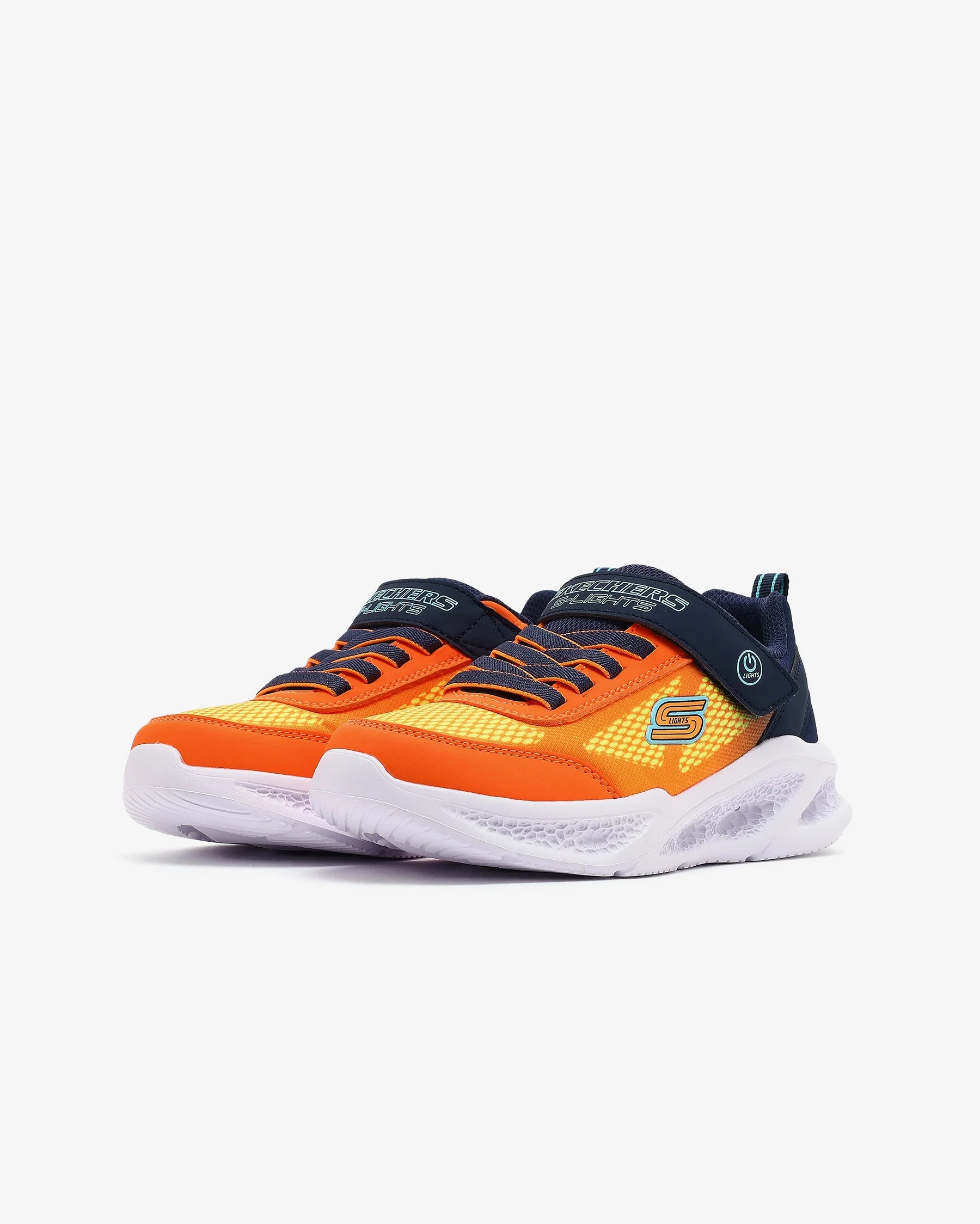 SKECHERS METEOR-LIGHTS-KRENDOX - NAVY ORANGE