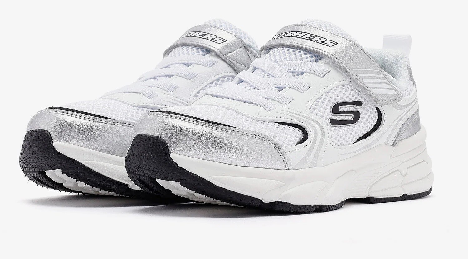 SKECHERS RETRO-GRAPH - WHITE SILVER