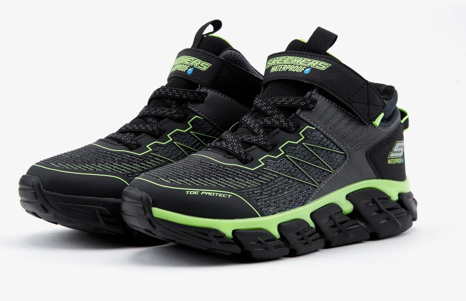 SKECHERS TECH-GRIP - CHARCOAL BLACK LIME