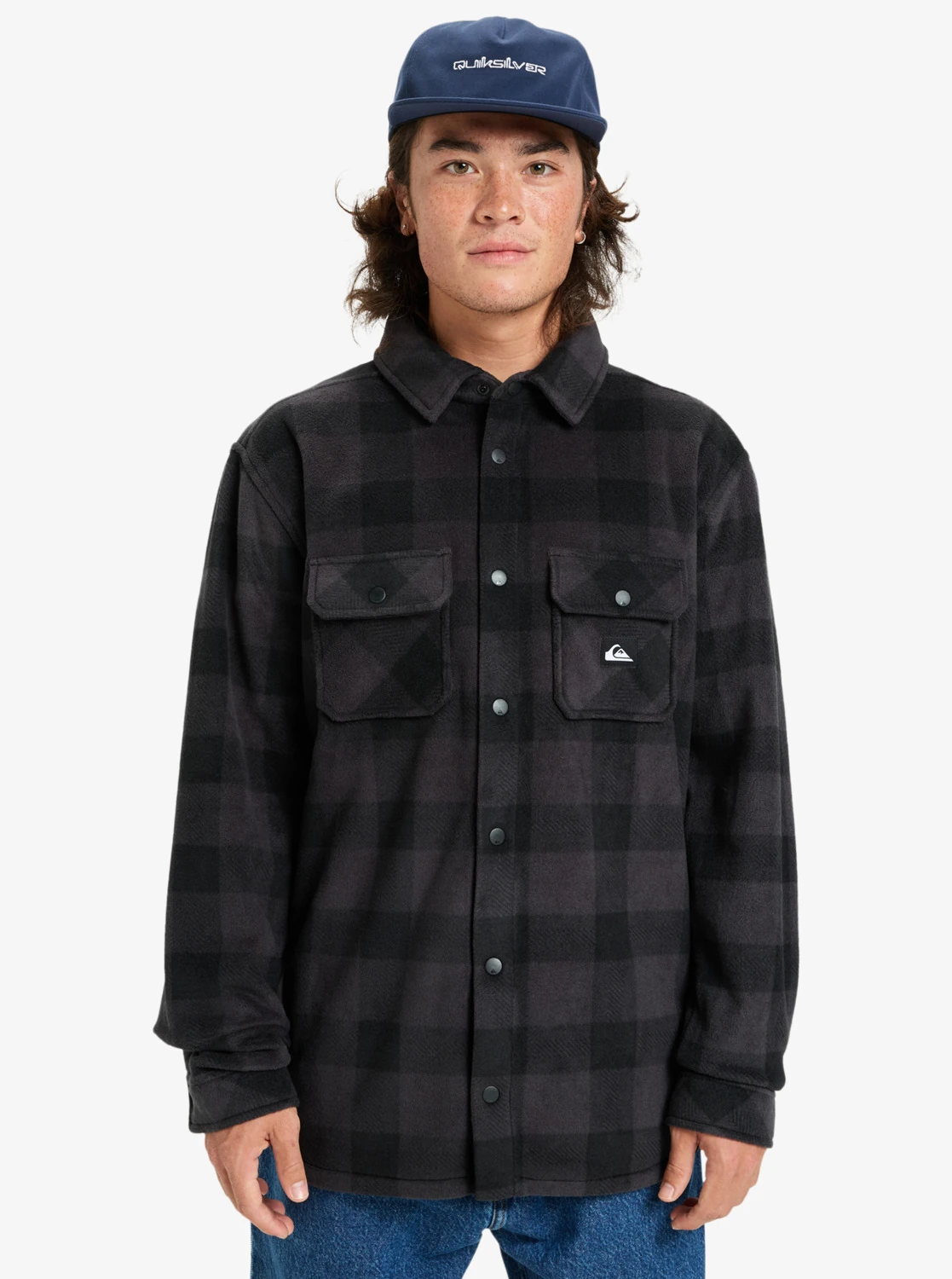 QUIKSILVER BERING STRAIT CHECK SHIRT - ANTHRACITE