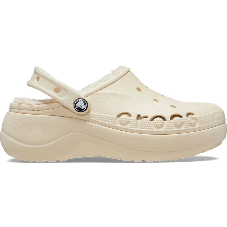 CROCS BAYA PLATFORM LINED CLOG - WINTER WHITE