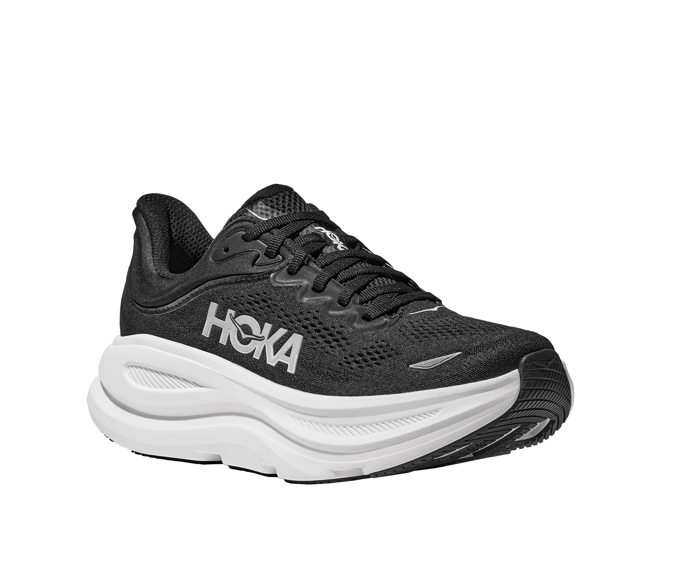 HOKA BONDI 9 - BLACK WHITE