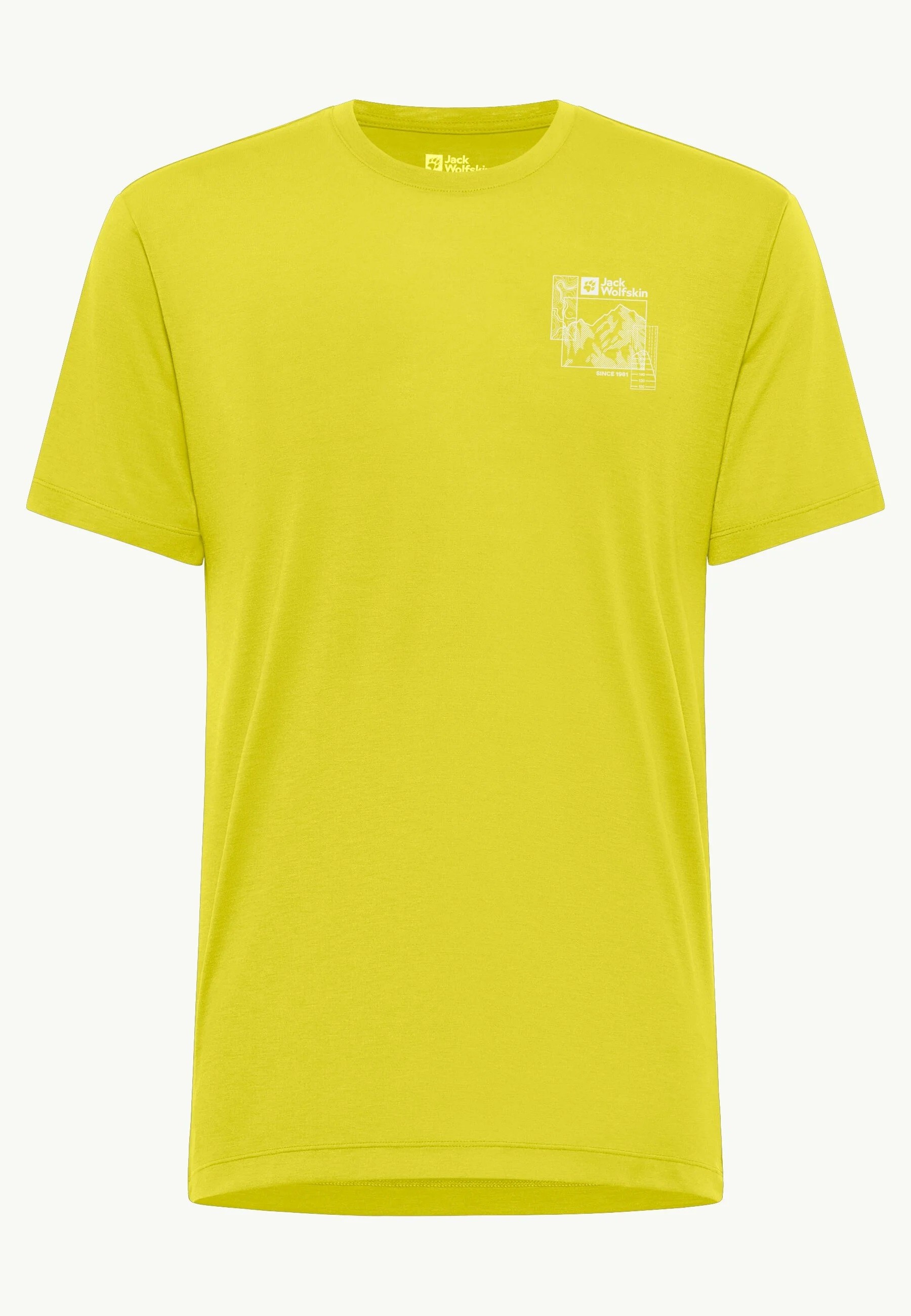 JACK WOLFSKIN VONNAN GRAPHIC T M - CHARTREUSE