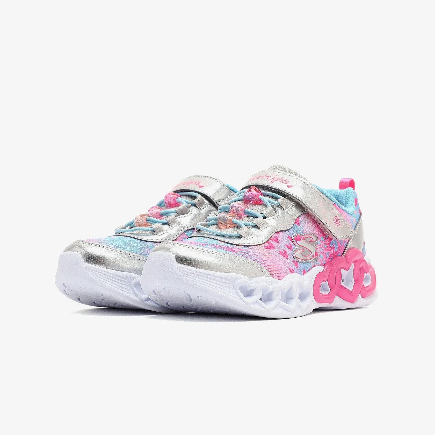 SKECHERS INFINITE HEART LIGHTS - HEART JEWELS - SILVER MULTI