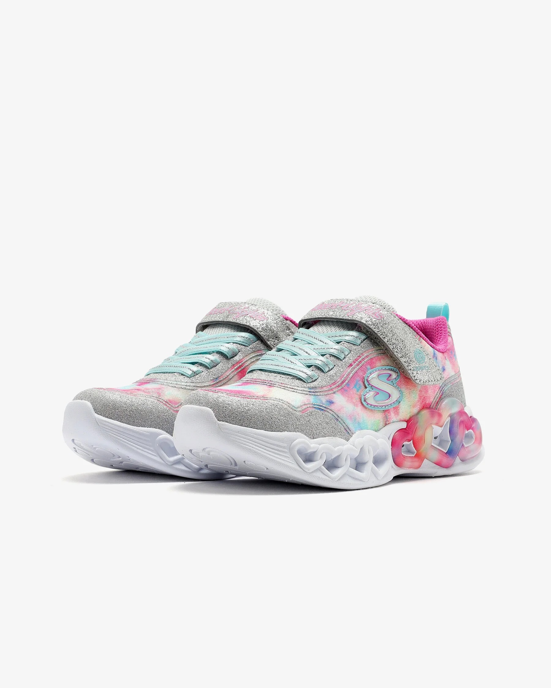 SKECHERS INFINITE HEART LIGHTS - COLOR LOVIN - SILVER MULTI