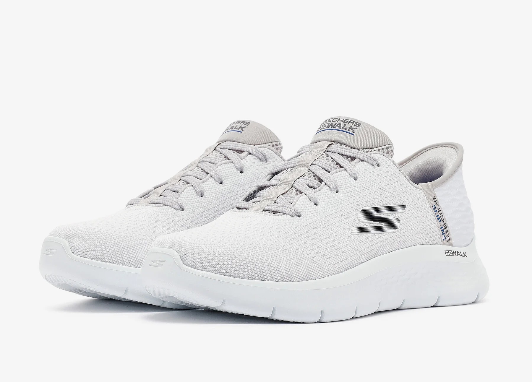 SKECHERS GO WALK FLEX  -  NEW WORLD - WHITE GREY