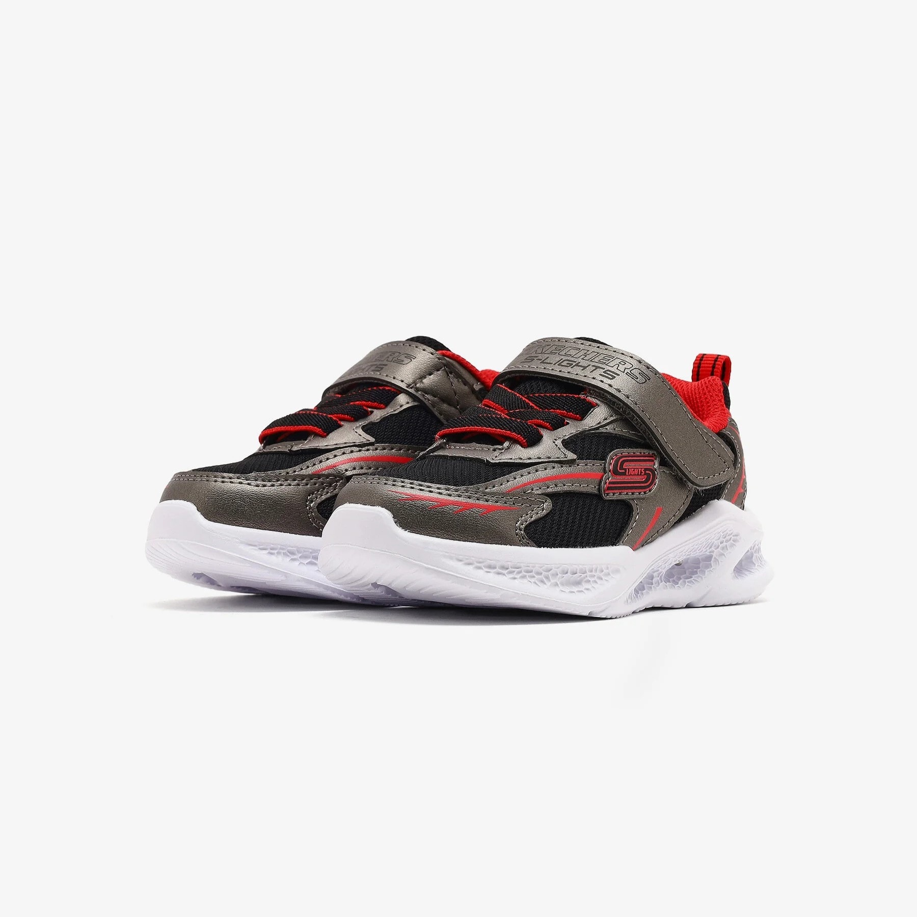 SKECHERS METEOR-LIGHTS - GREY RED