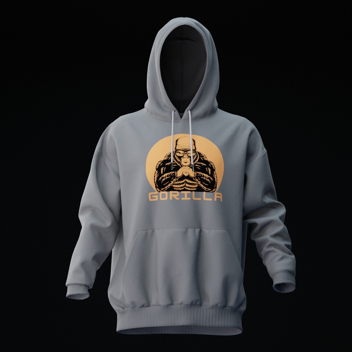 GORILLA Gri Oversize Hoodie