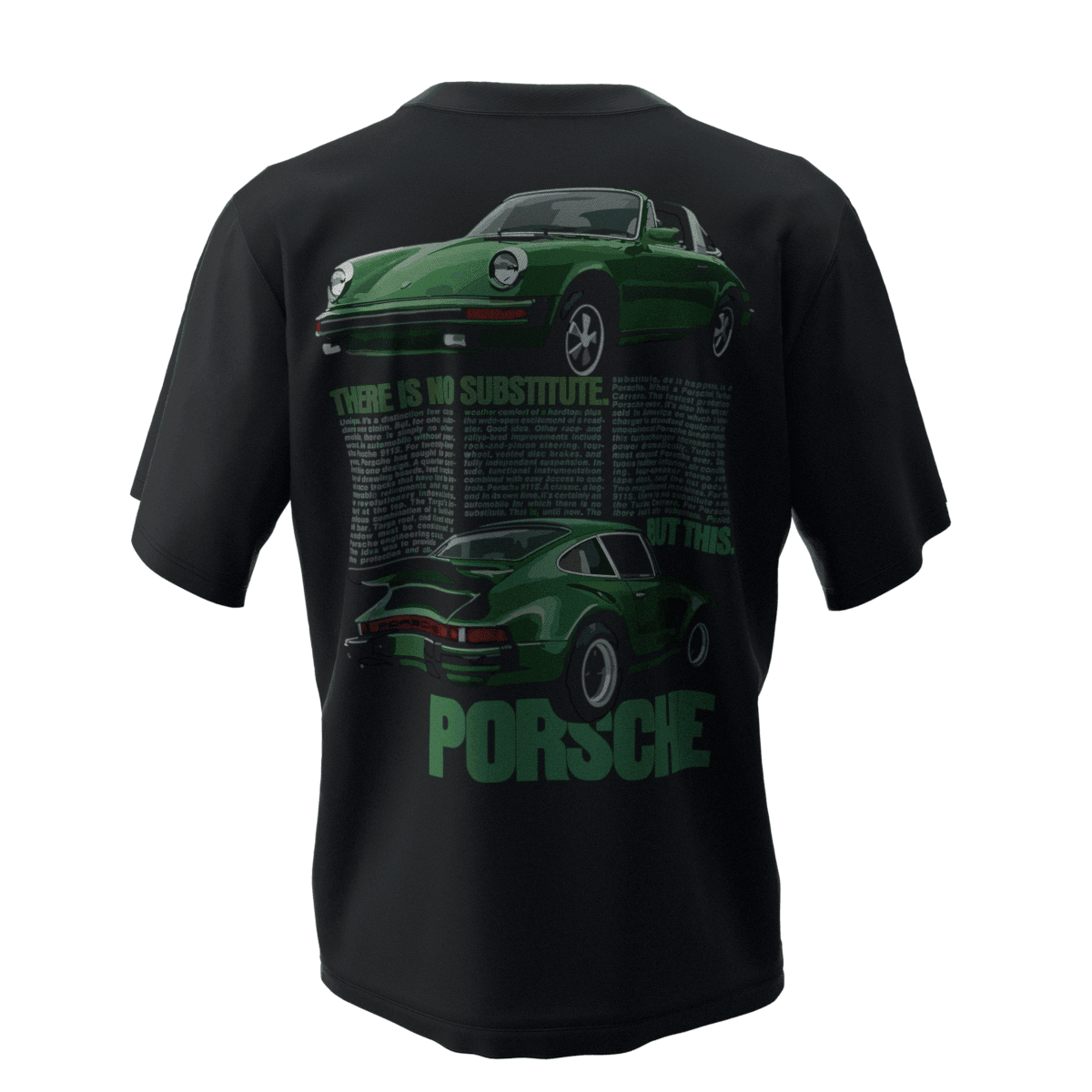 PORSCHE Siyah Oversize Kalıp T-Shirt