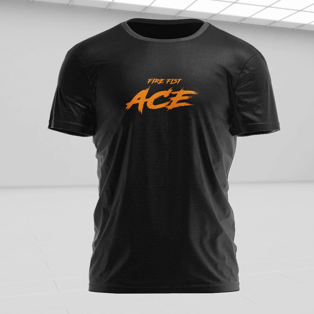 ACE Siyah Sırt Baskılı T-Shirt