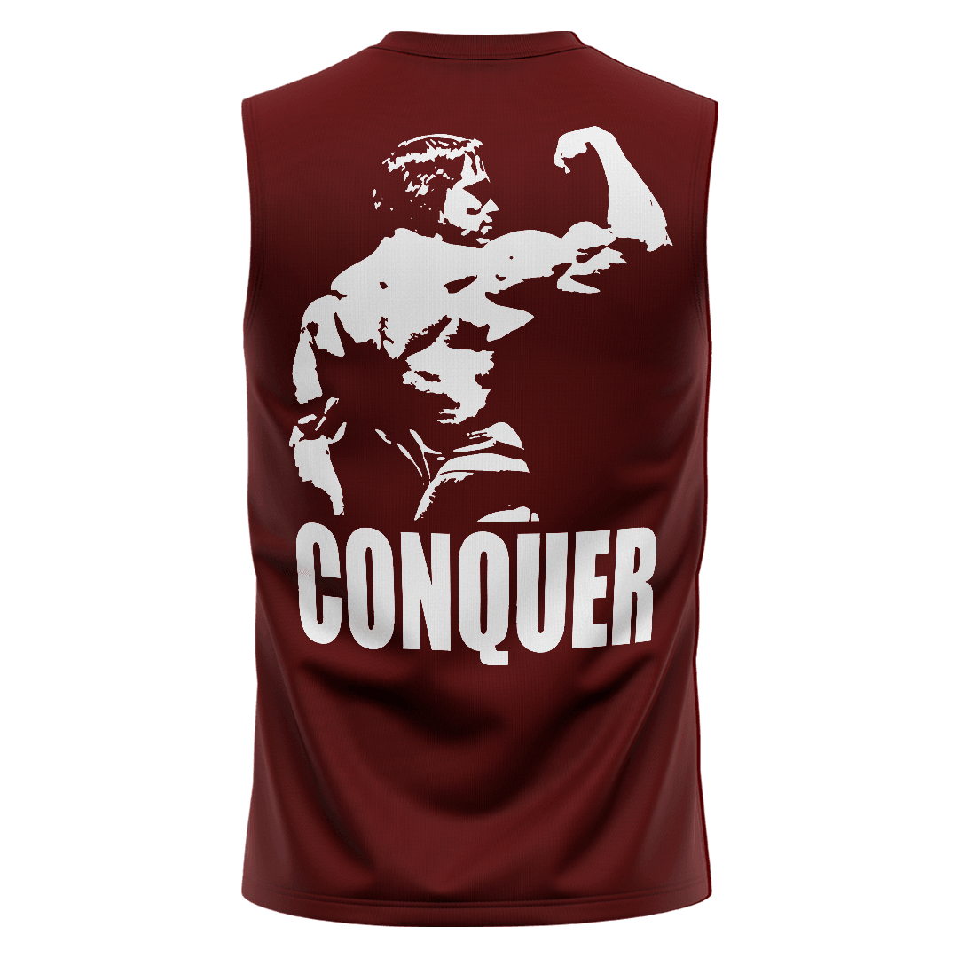 CONQUER Bordo Regular Fit Sleeveless T-Shirt 
