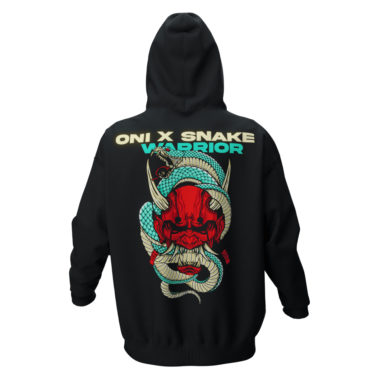 ONIxSNAKE Siyah Oversize Kalıp Hoodie