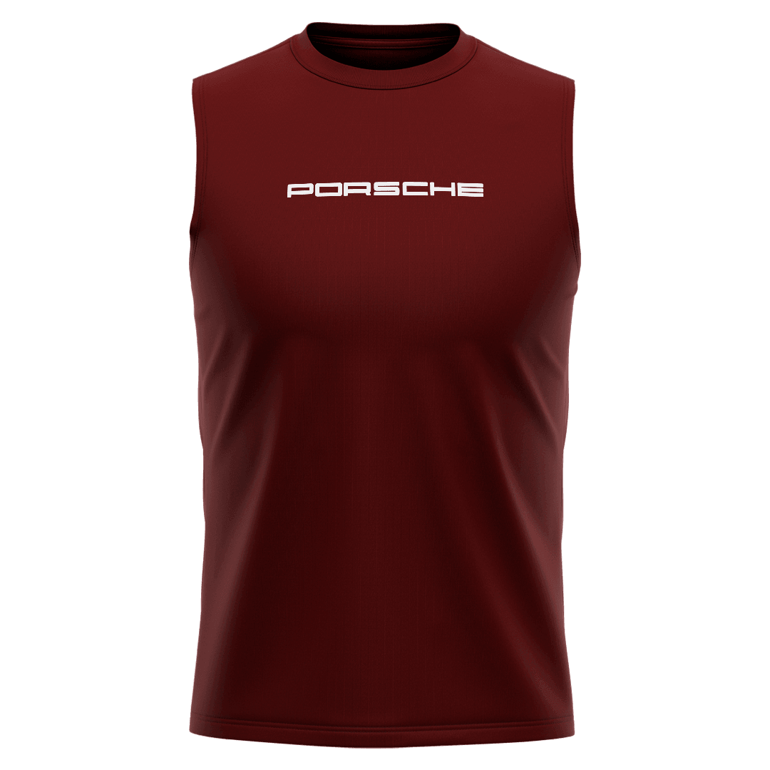 PORSCHE Bordo Regular Fit Sleeveless T-Shirt 
