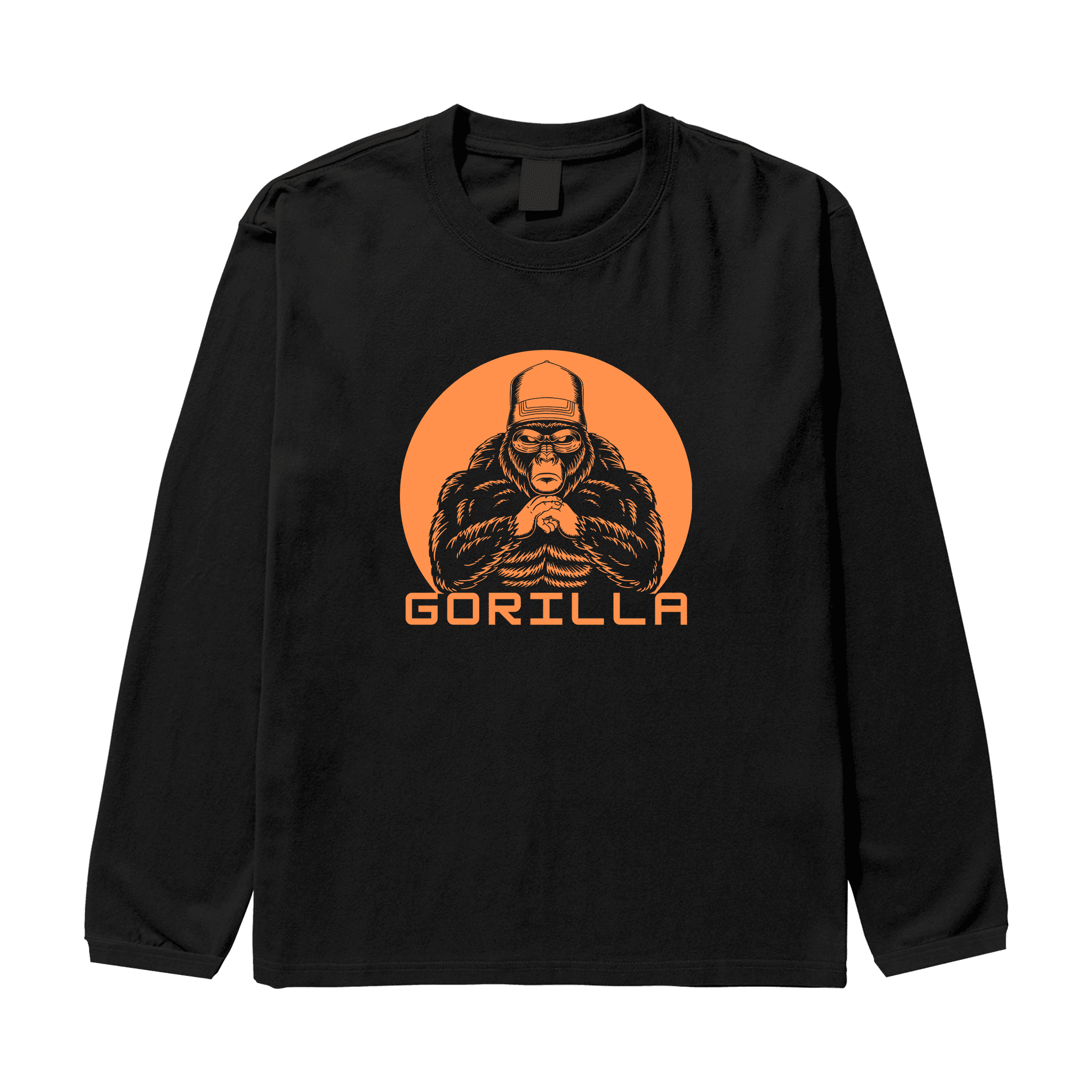 GORILLA Siyah Oversize Long Sleeve T-Shirt