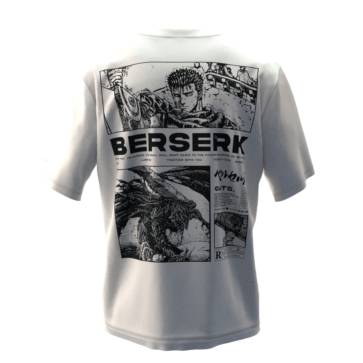 PUMP9 BERSERK Kırık Beyaz Oversize T-Shirt