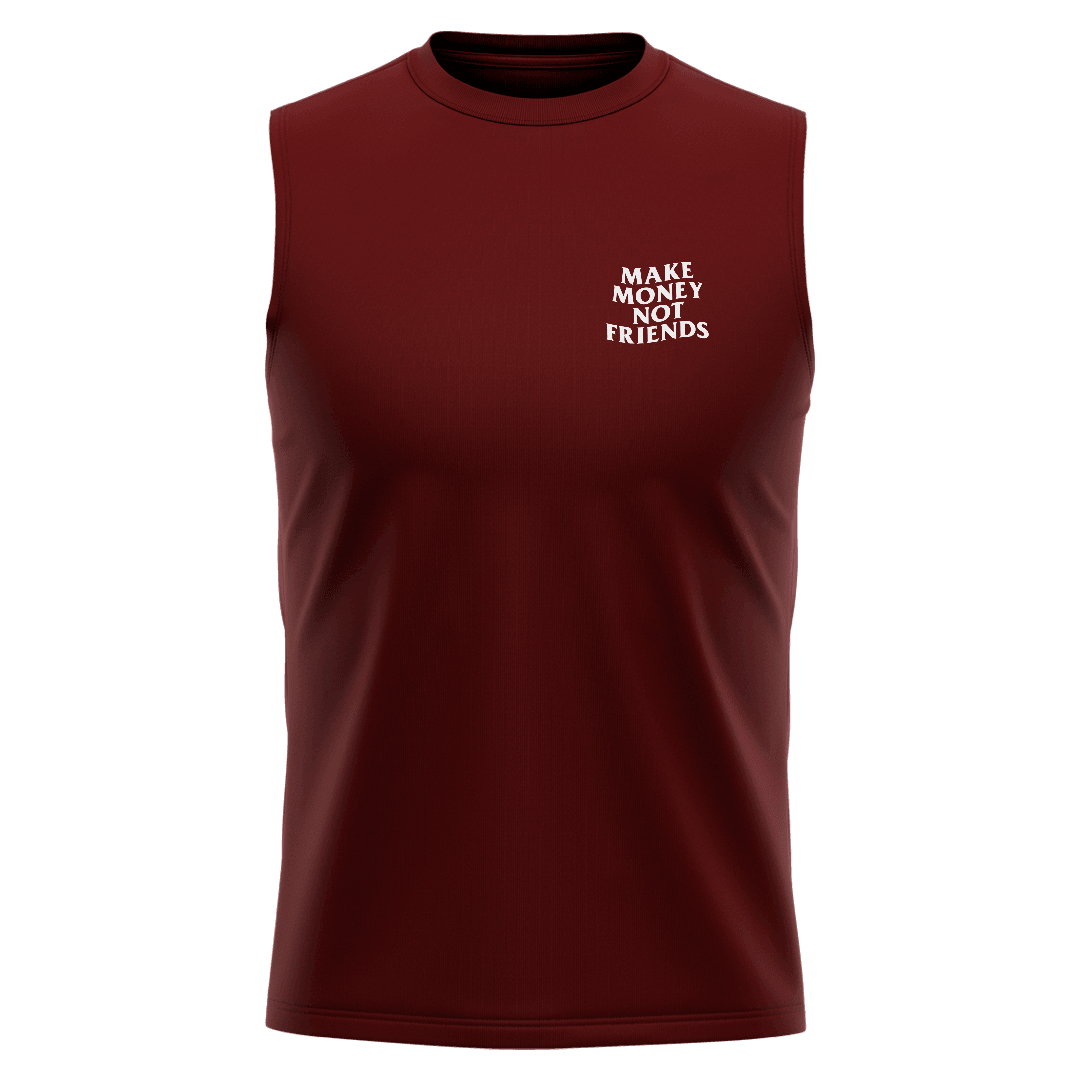 MAKEMONEY Bordo Regular Fit Sleeveless T-Shirt 