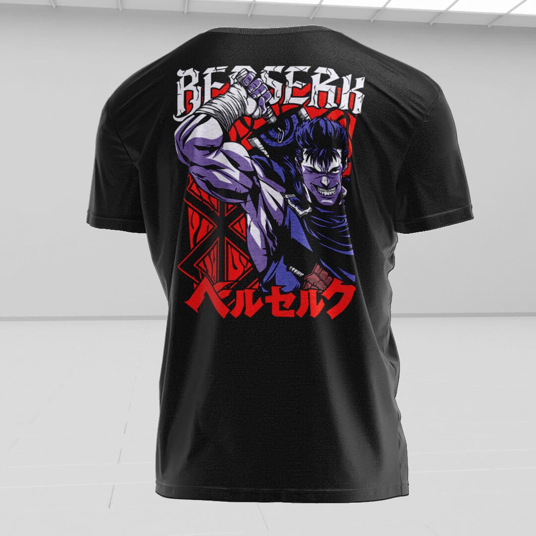 BERSERK Siyah Baskılı Regular Fit T-Shirt