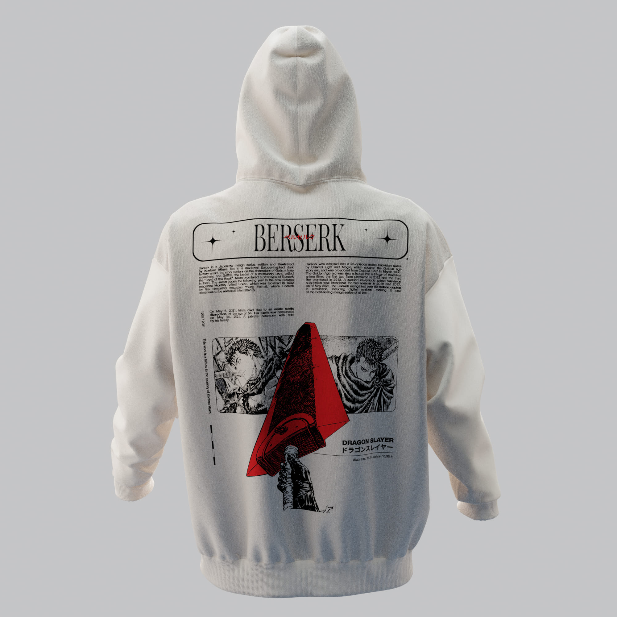 GUTS Kırık Beyaz Oversize Hoodie 