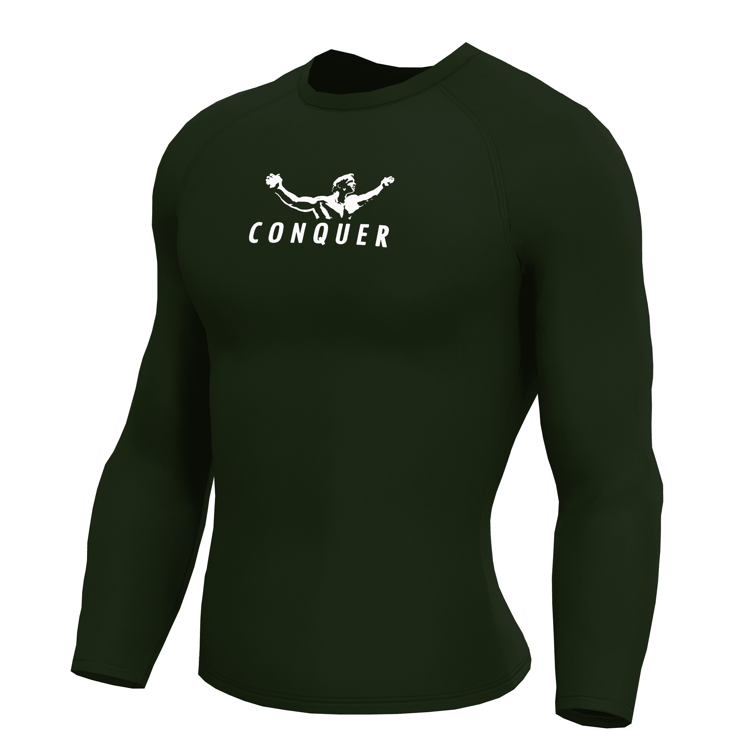 CONQUER Haki Yeşili Long Sleeve Compression T-Shirt