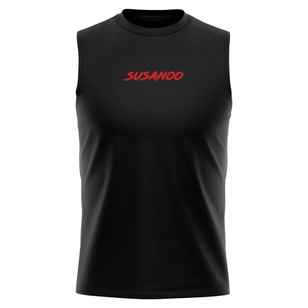 SUSANOO Siyah Regular Fit Sleeveless T-Shirt