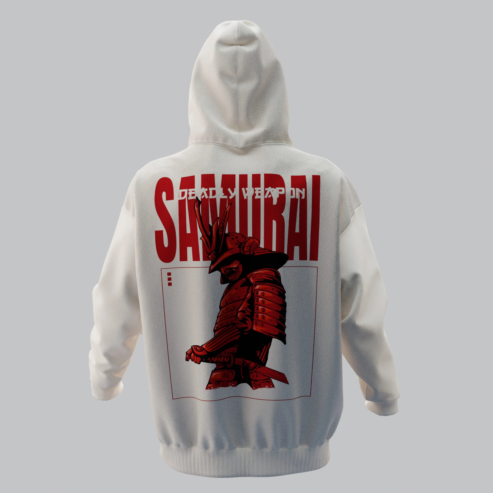 SAMURAI Kırık Beyaz Oversize Hoodie 