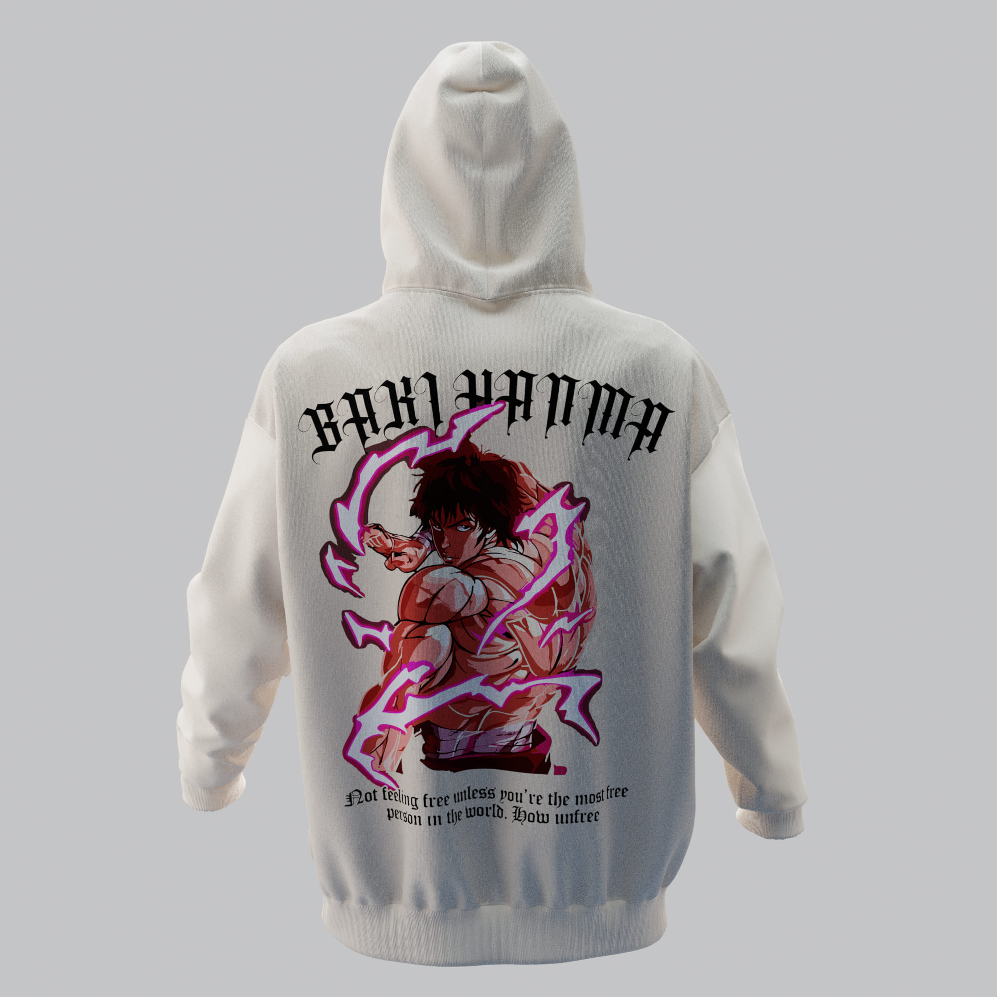 BAKI Kırık Beyaz Oversize Hoodie 