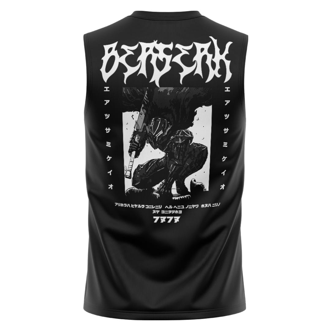 BERSERK Siyah Regular Fit Sleeveless T-Shirt