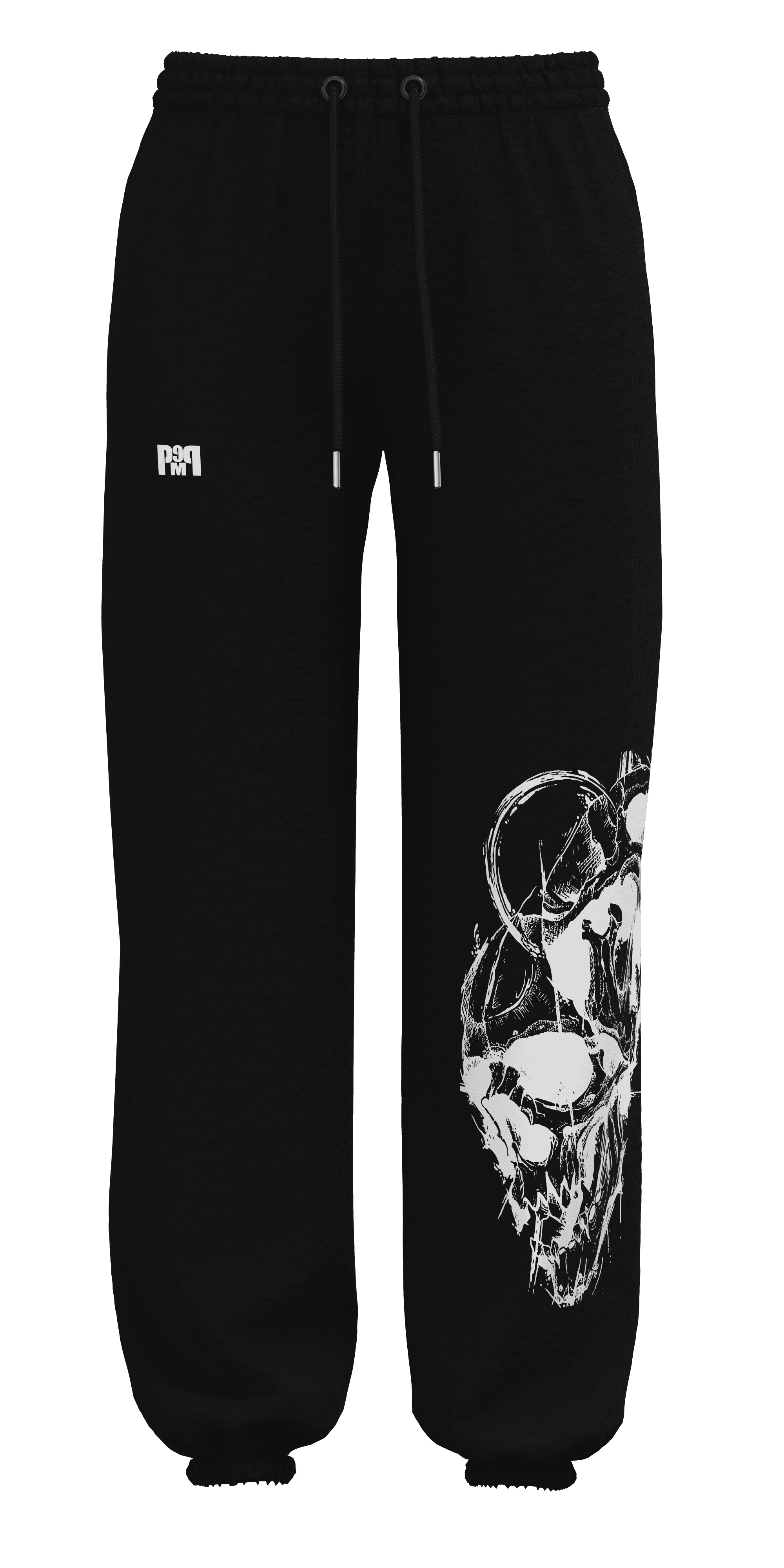 PUMP9 SKULL Siyah Baggy Lastikli Paça Eşofman 