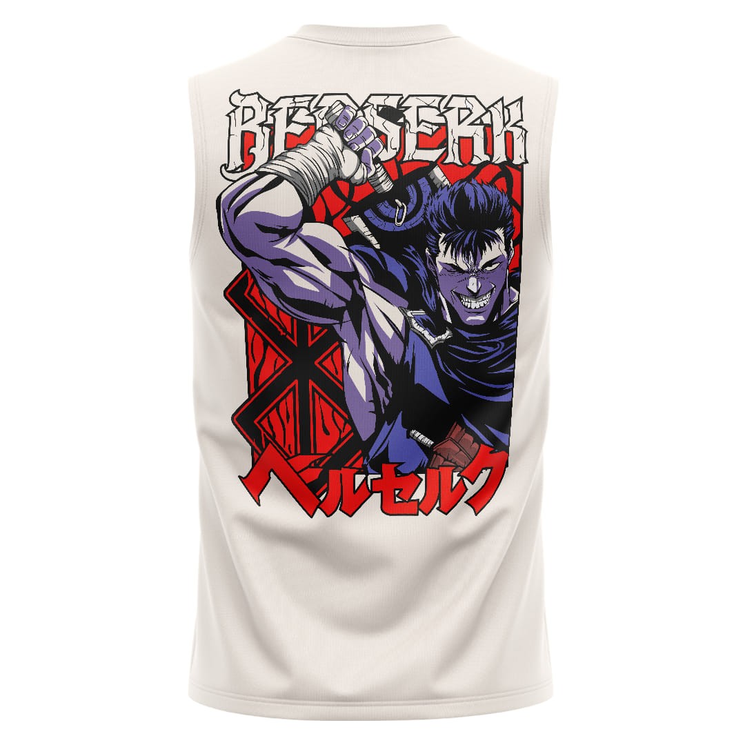 BERSERK Kırık Beyaz Regular Fit Sleeveless T-Shirt