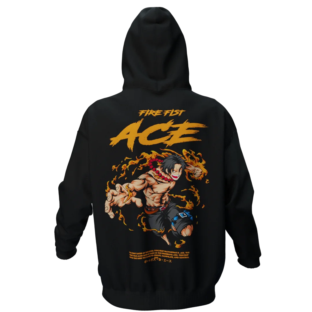 ACE Siyah Oversize Hoodie