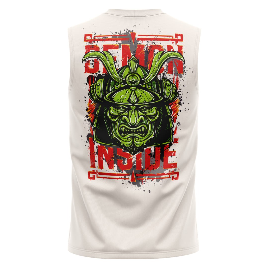 DEMON INSIDE Kırık Beyaz Regular Fit Sleeveless T-Shirt