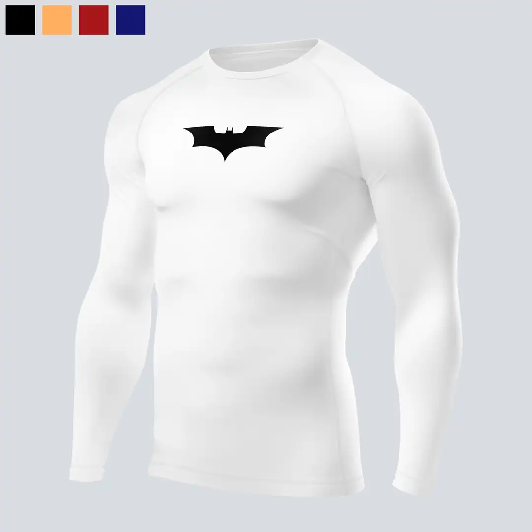 PUMP9® - BATMAN Beyaz Long Sleeve Compression T-Shirt