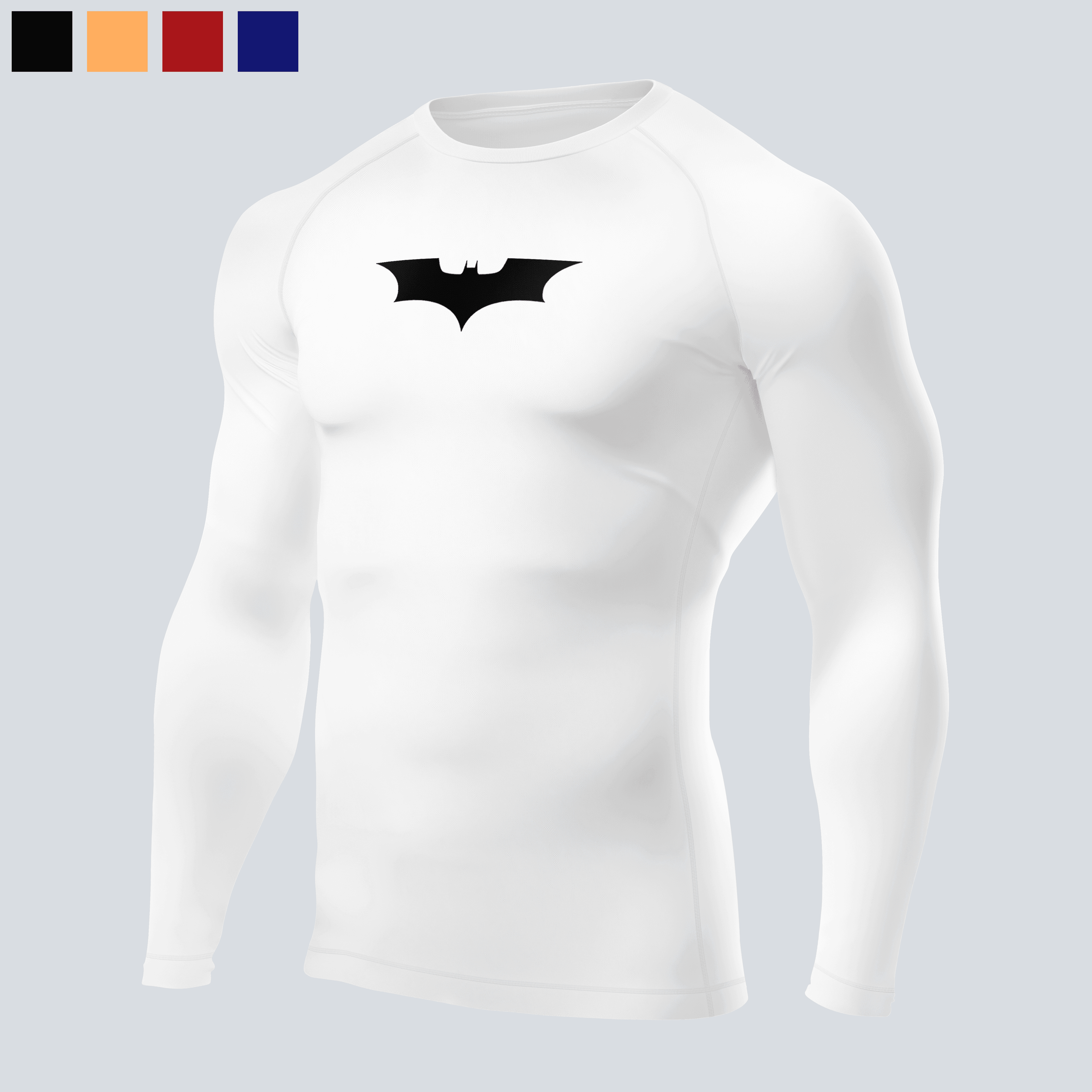 BATMAN Beyaz Long Sleeve Compression T-Shirt
