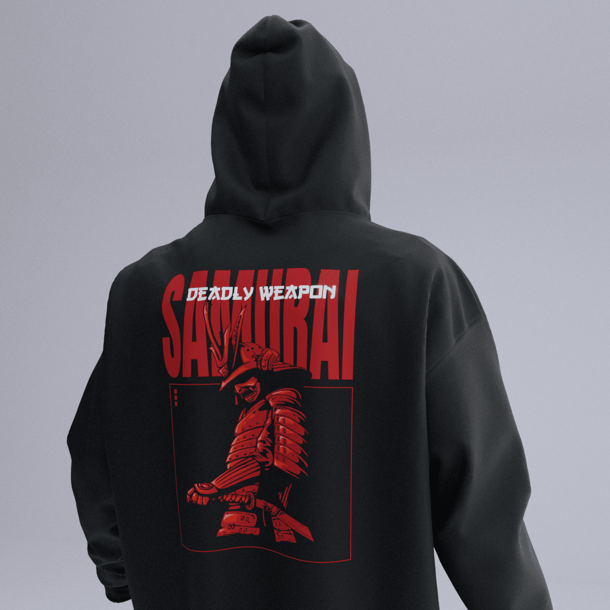 SAMURAI Siyah Oversize Kalıp Hoodie