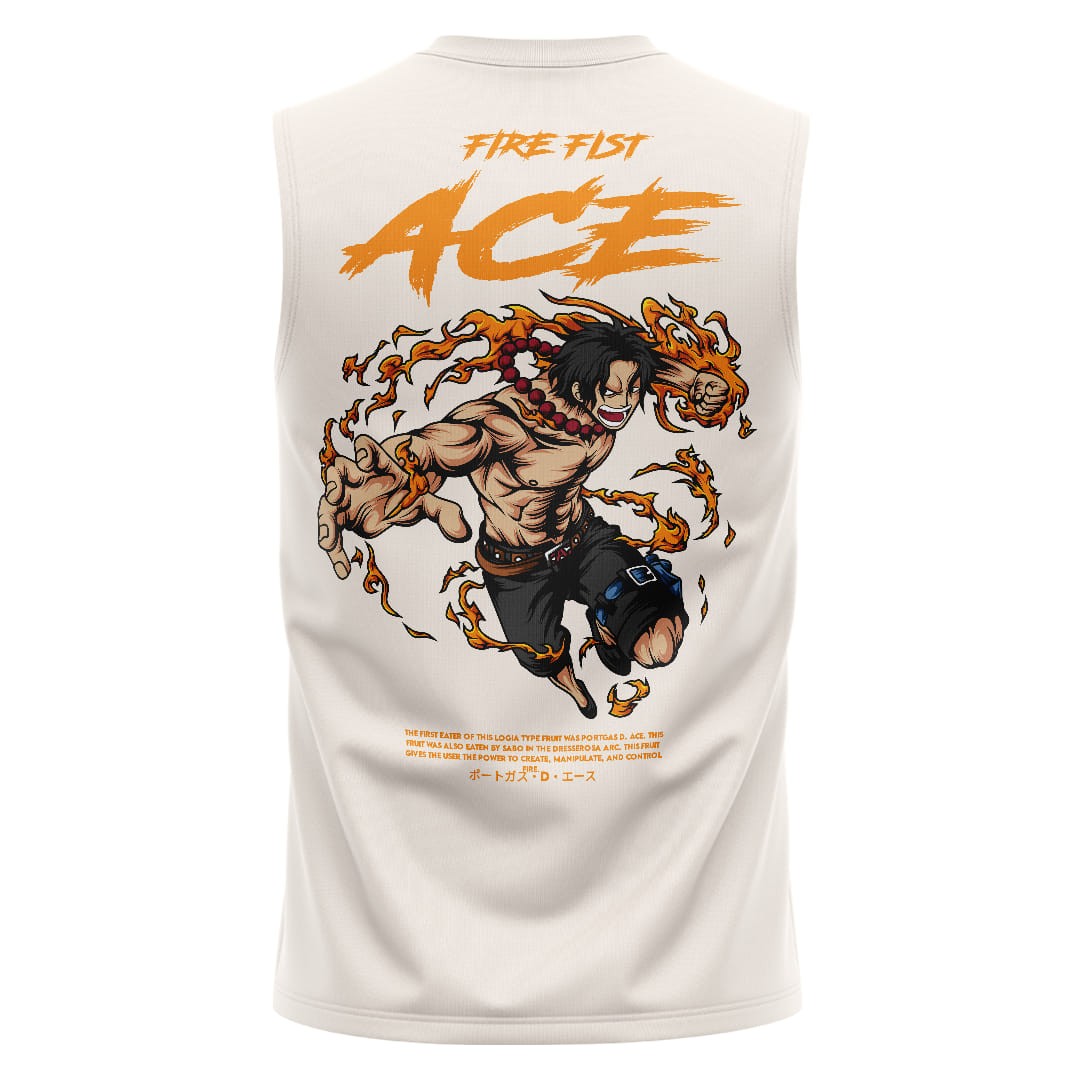 ACE Kırık Beyaz Regular Fit Sleeveless T-Shirt