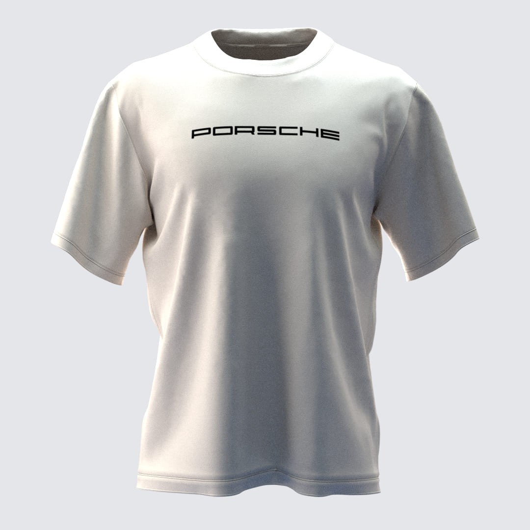 PORSCHE Kırık Beyaz Oversize T-Shirt