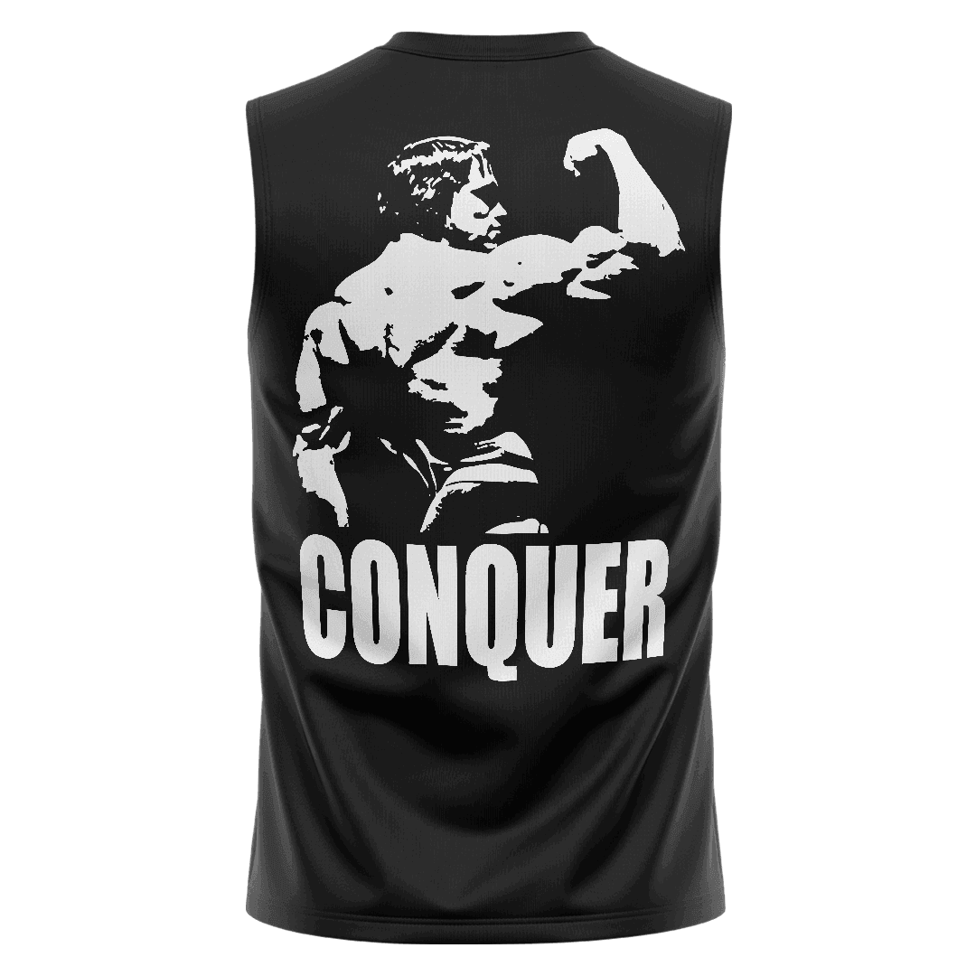 CONQUER Siyah Regular Fit Sleeveless T-Shirt