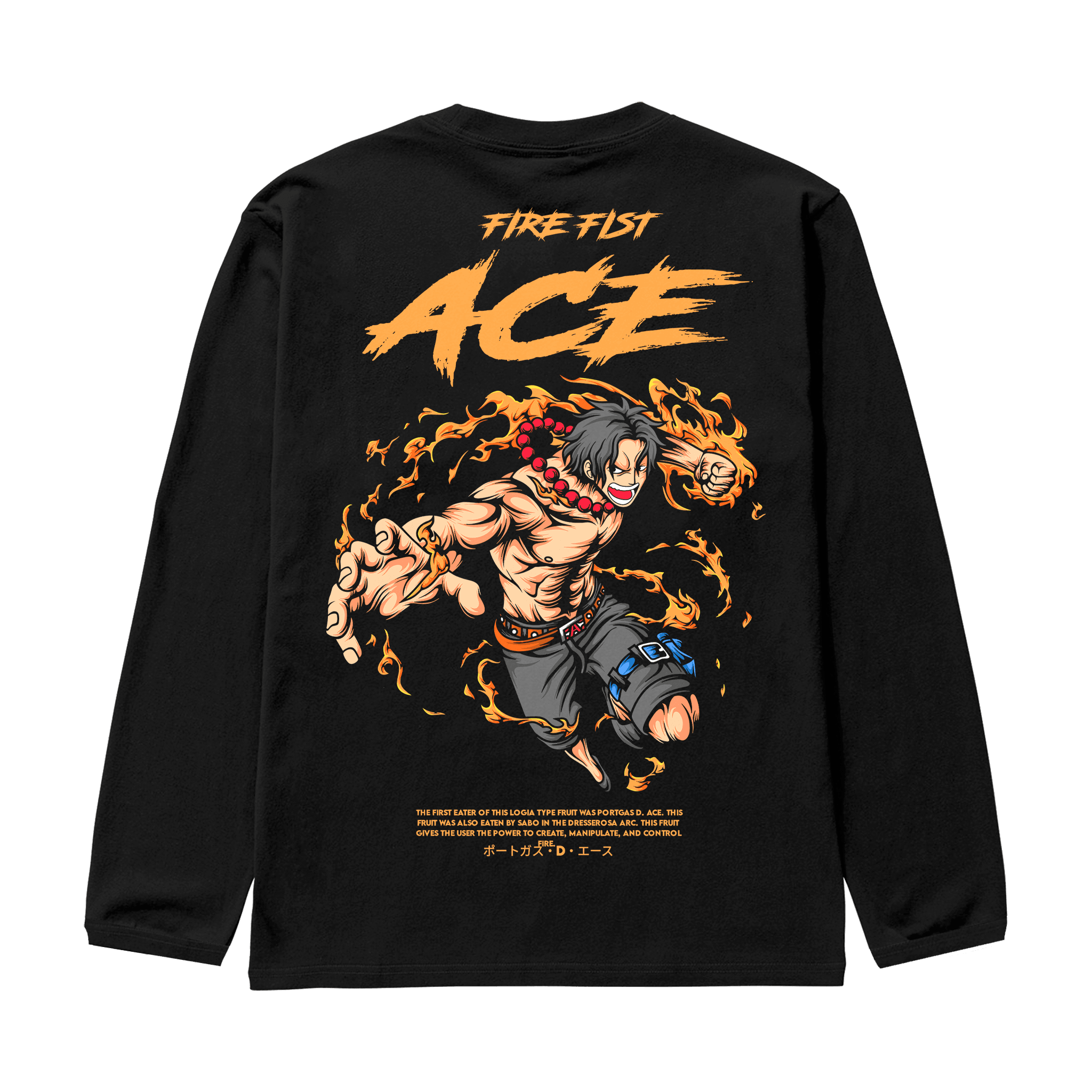 ACE Siyah Oversize Long Sleeve T-Shirt